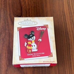 NEW Hallmark Keepsake Mickey Mouse Disney Snow Sculpture Ornament